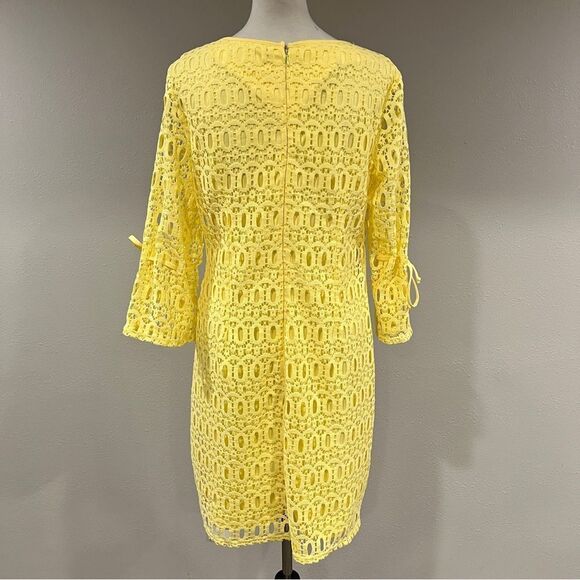 Elegant Yellow Lace Dress - Picture 5 of 13
